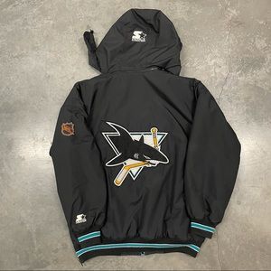 Vintage 90s San Jose Sharks Starter Jacket size men’s XL hooded down puffer hood